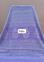 Lavender Mulmul Zari Cotton Saree pallu