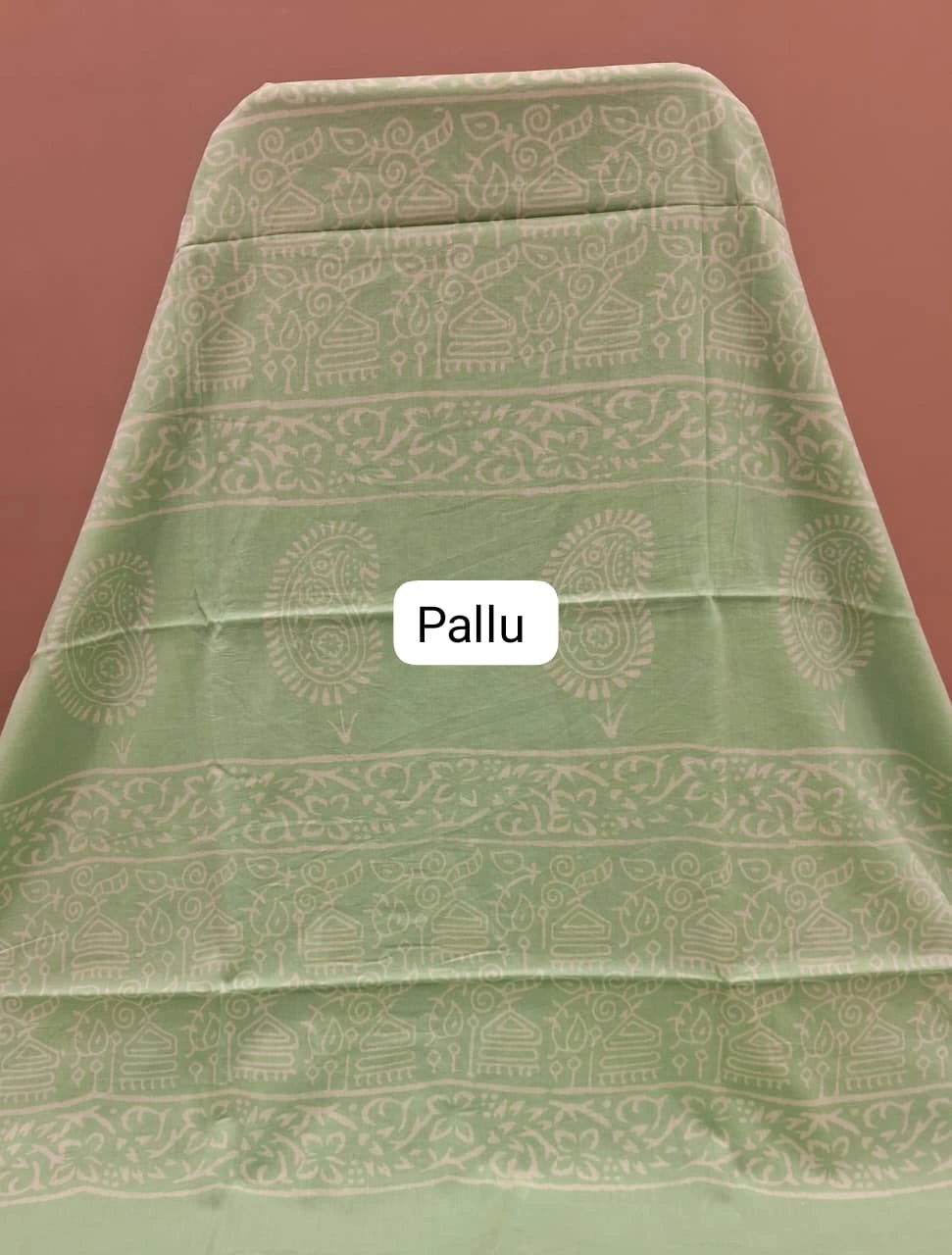 Mint Green Mulmul Zari Cotton Saree pallu
