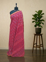 Red Mulmul Zari Cotton Saree