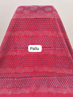Red Mulmul Zari Cotton Saree pallu