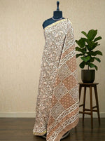 Brown Mulmul Zari Cotton Saree
