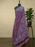 Wine Mulmul Zari Cotton Saree