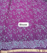 Wine Mulmul Zari Cotton Saree blouse