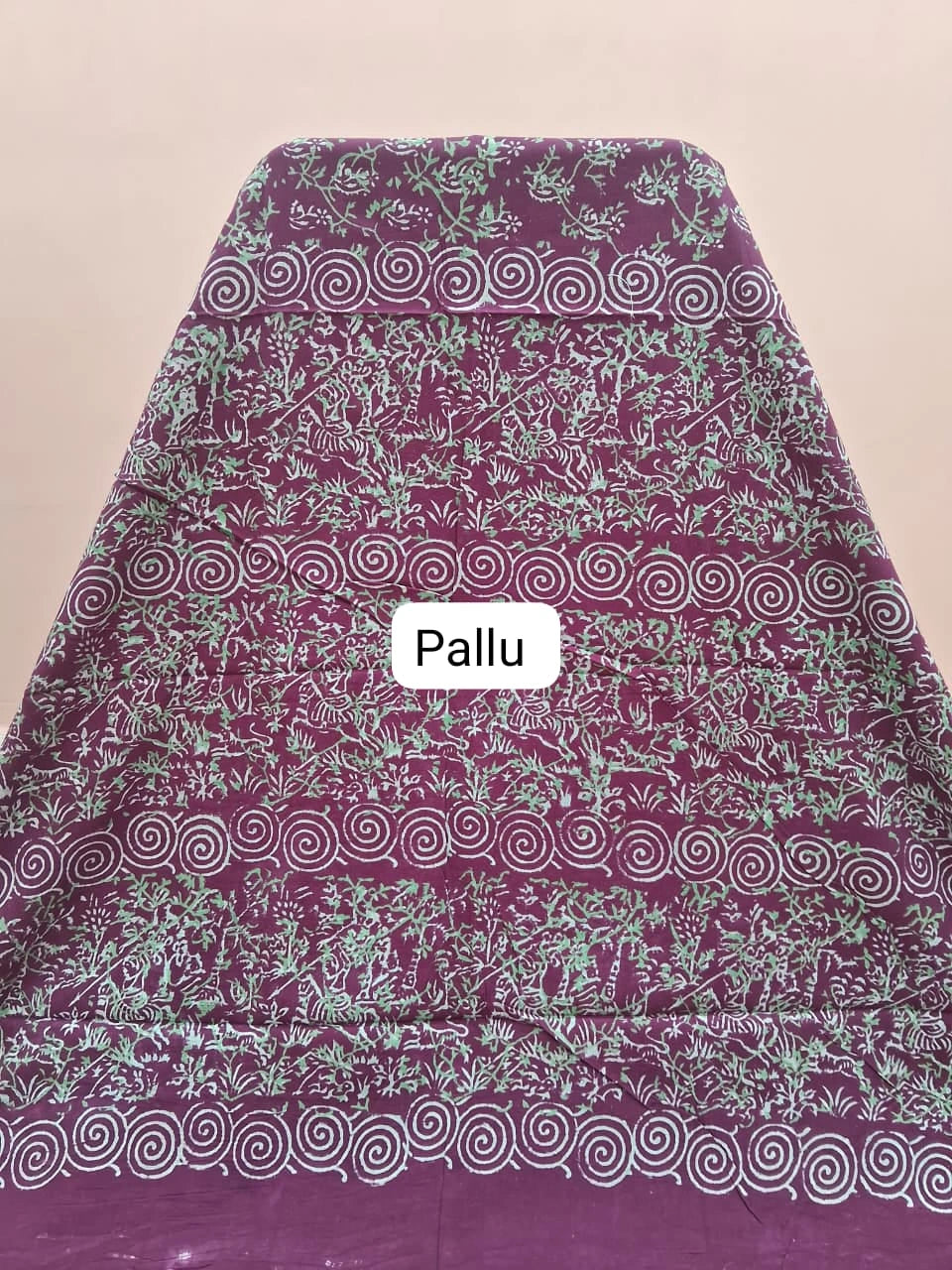 Wine Mulmul Zari Cotton Saree pallu
