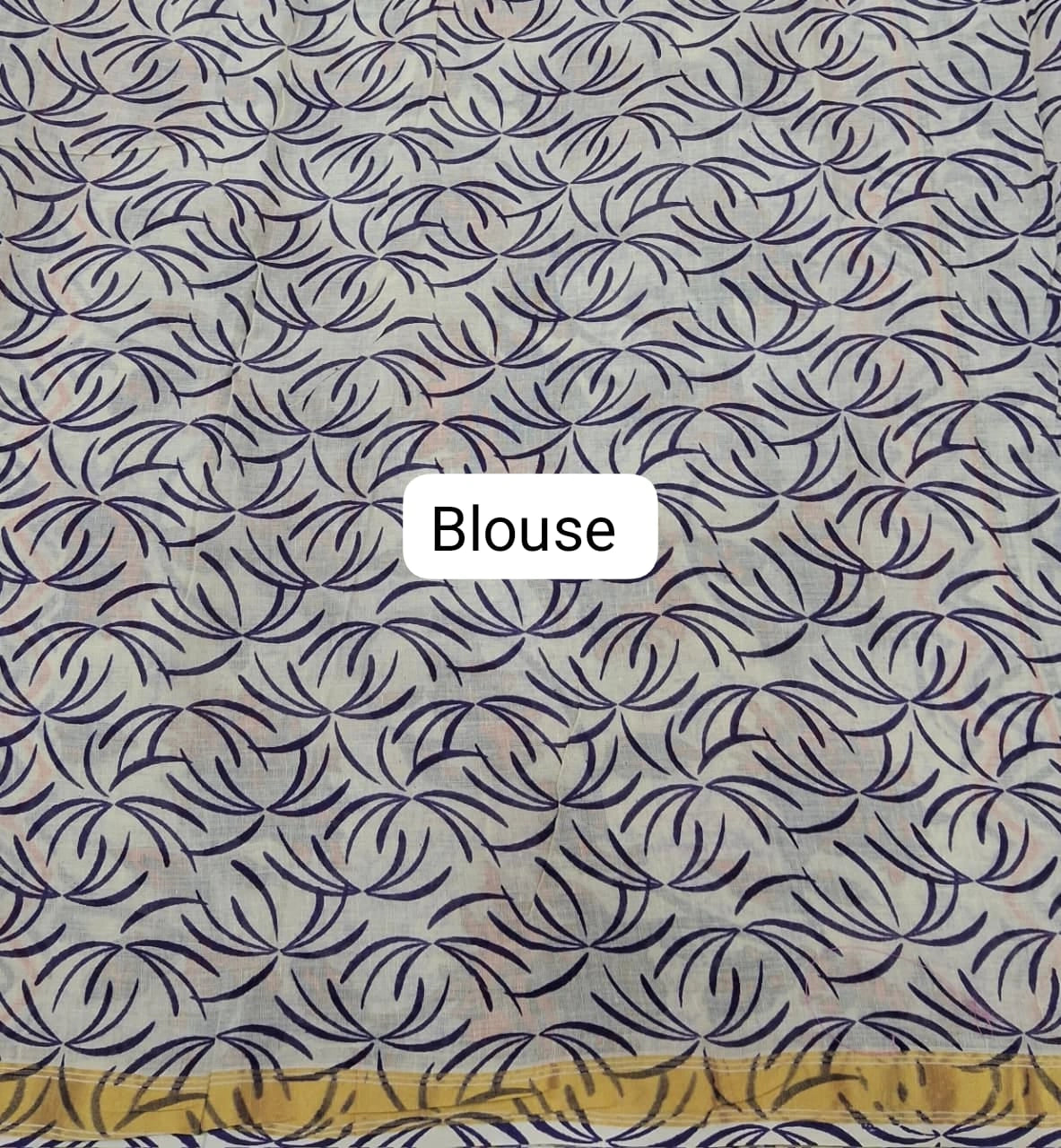 Light Blue Mulmul Zari Cotton Saree blouse