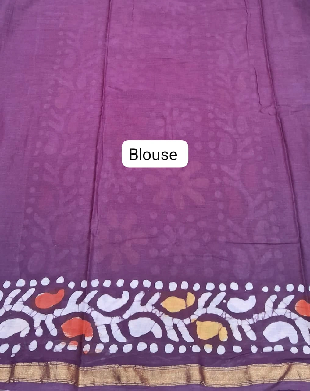 Maroon Mulmul Zari Cotton Saree blouse