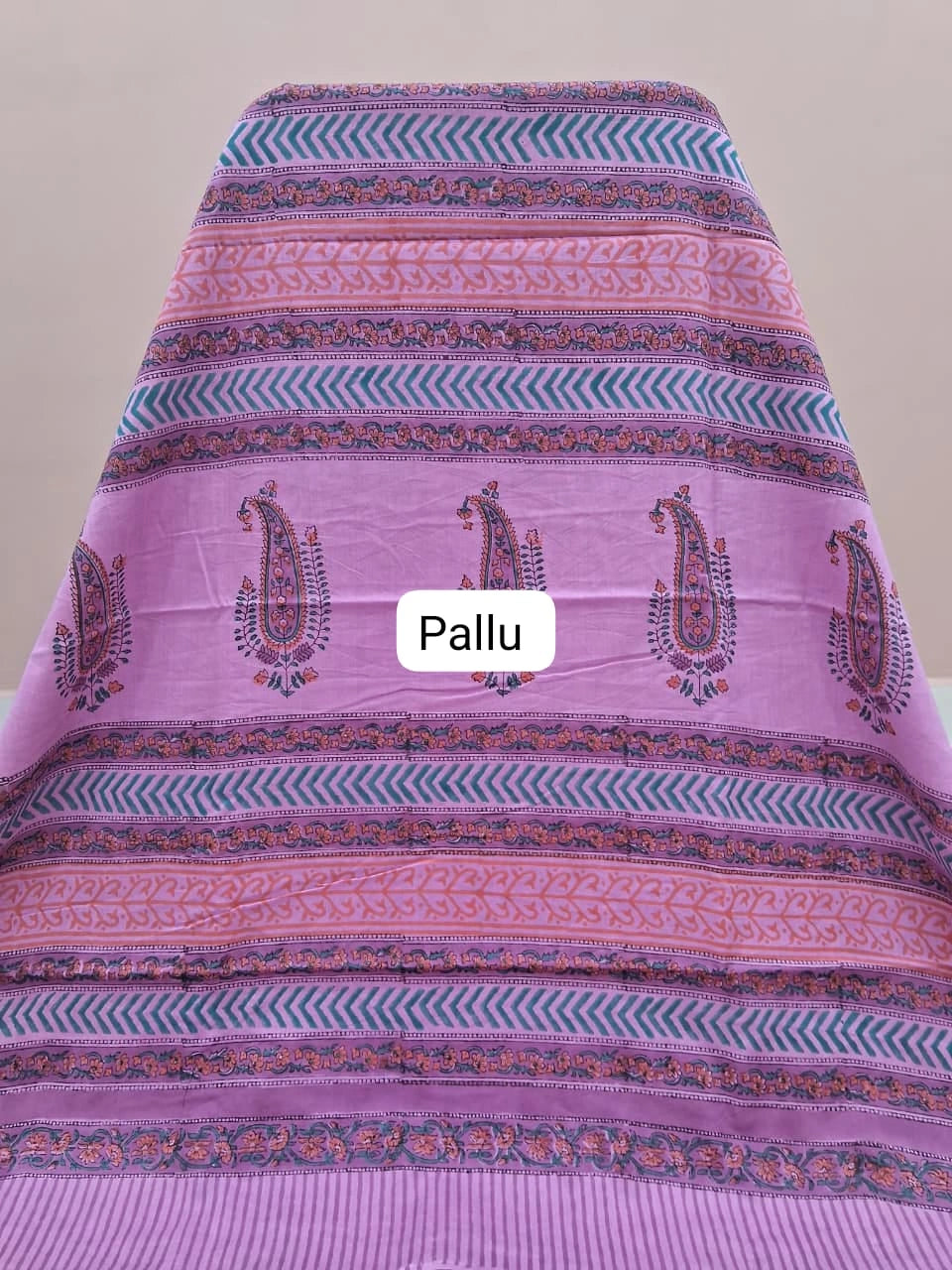 Baby Pink Mulmul Zari cotton saree pallu