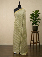 Sea Spray Green Mulmul Zari Cotton Saree