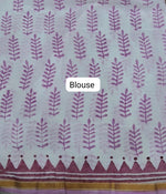 White mulmul zari cotton saree blouse