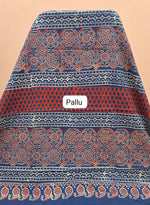 Blue mulmul zari cotton saree pallu