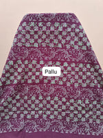 Wine mulmul zari cotton saree pallu