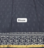 Black mulmul zari cotton saree blouse