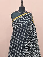 Black mulmul zari cotton saree 1