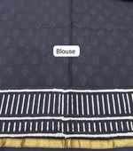 Black mulmul zari cotton saree Blouse