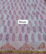 White mulmul zari cotton saree Blouse