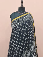 A striking black mulmul zari cotton saree 1