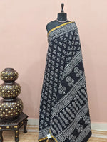 Black mulmul zari cotton saree 