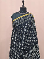 A timeless pure black mulmul zari cotton saree 1