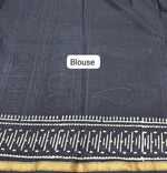 A timeless pure black mulmul zari cotton saree blouse