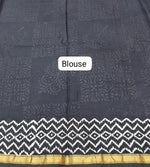 Black mulmul zari cotton saree Blouse