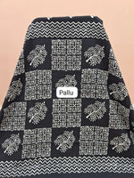 Black mulmul zari cotton saree pallu