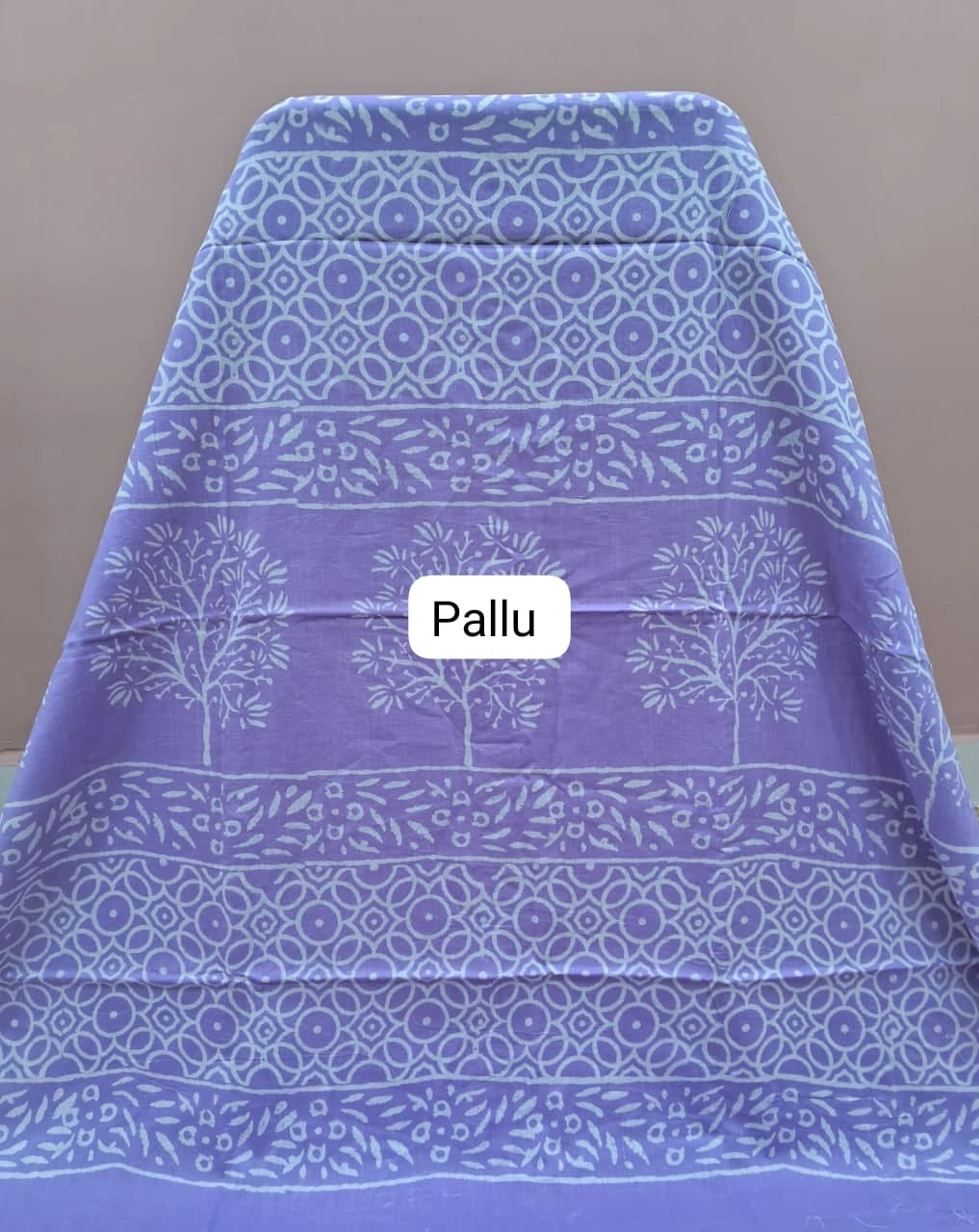 Lavender mulmul zari cotton saree pallu