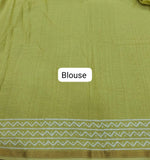 Light yellow mulmul zari cotton saree blouse