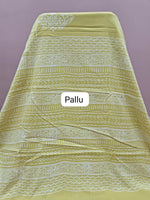 Light yellow mulmul zari cotton saree pallu