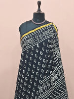 Crafted in black mulmul zari cotton Saree 1