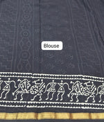 Crafted in black mulmul zari cotton Saree Blouse