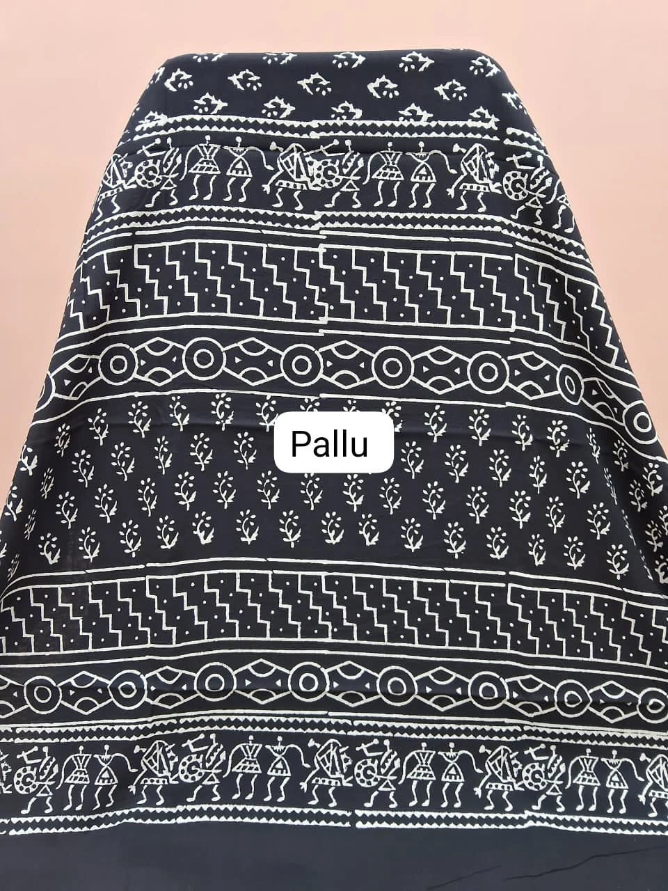 Crafted in black mulmul zari cotton Saree pallu