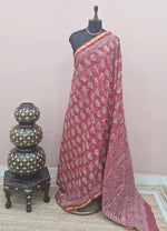 Red Mulmul Zari Cotton Saree