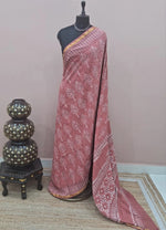 Light Peach Mulmul Zari Cotton Saree