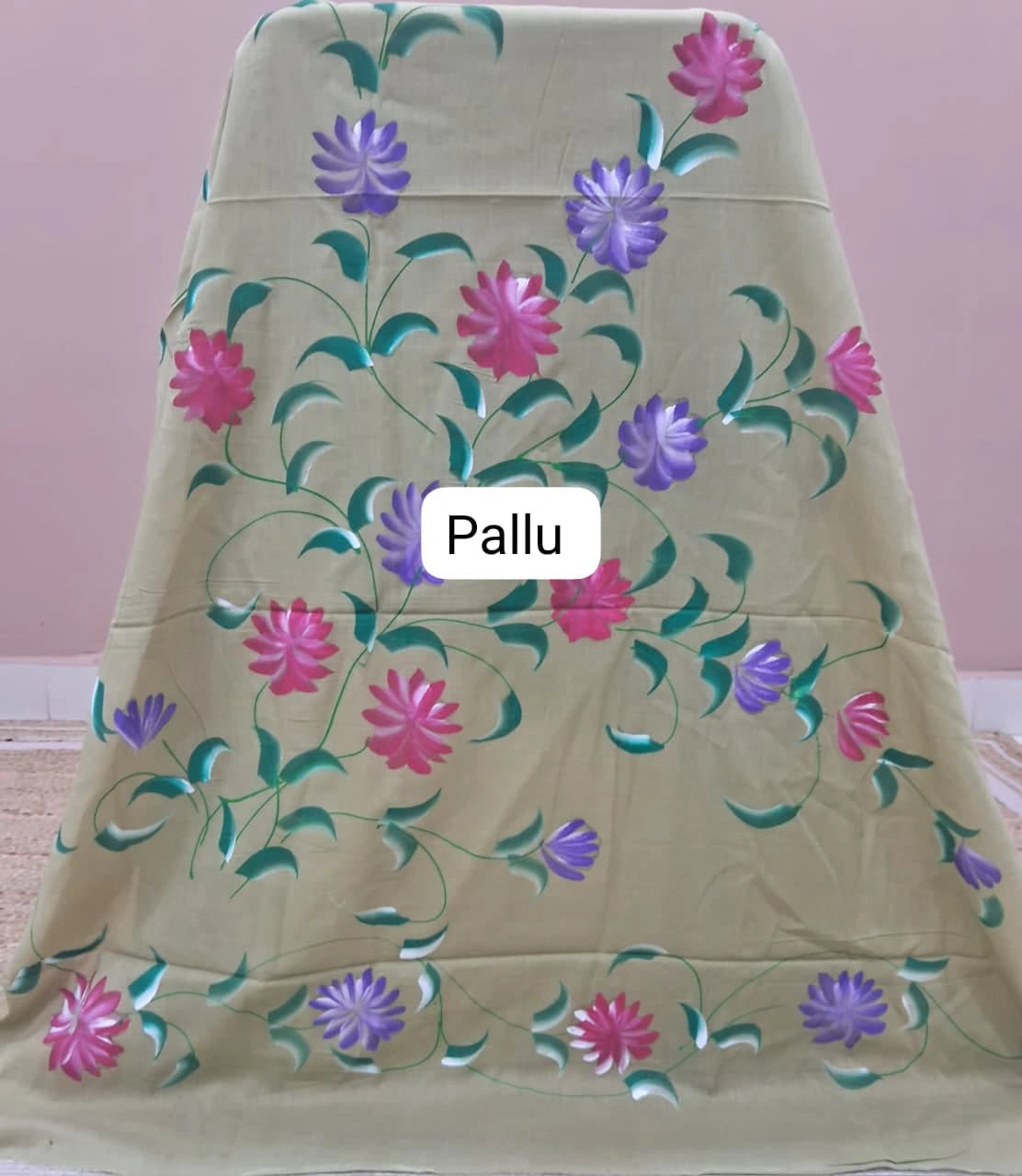 Pista Green Mulmul Zari Cotton Saree pallu