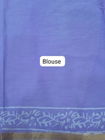 Lavender Mulmul Zari Cotton Saree Blouse