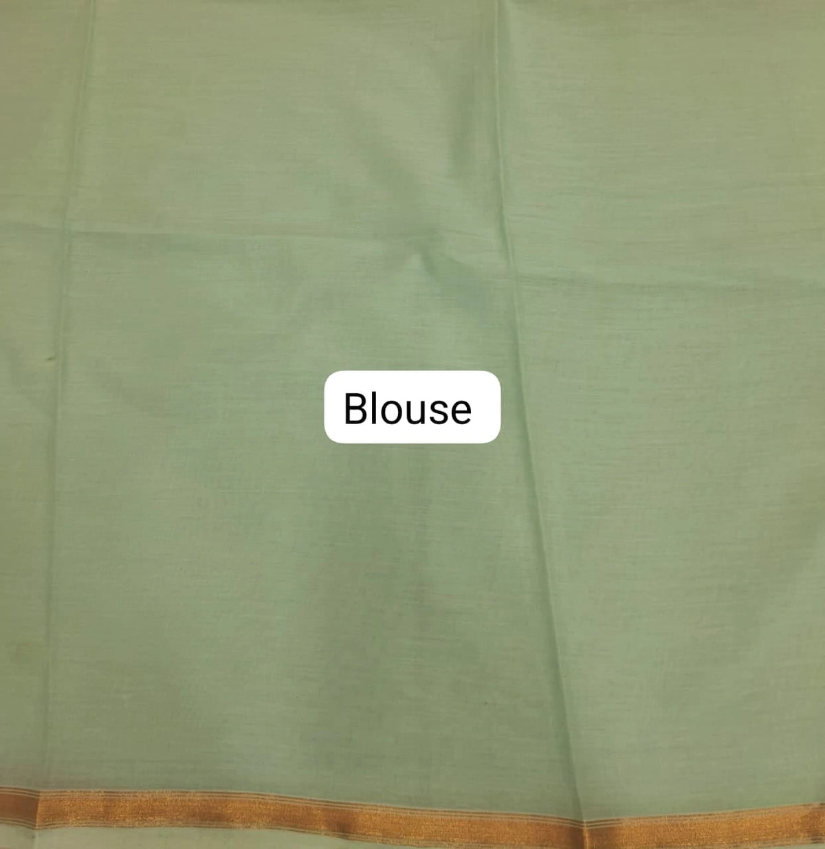 Mint Green Mulmul Zari Cotton Saree Blouse