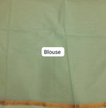 Mint Green Mulmul Zari Cotton Saree Blouse