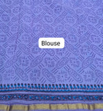 Lavender Mulmul Zari Cotton Saree Blouse