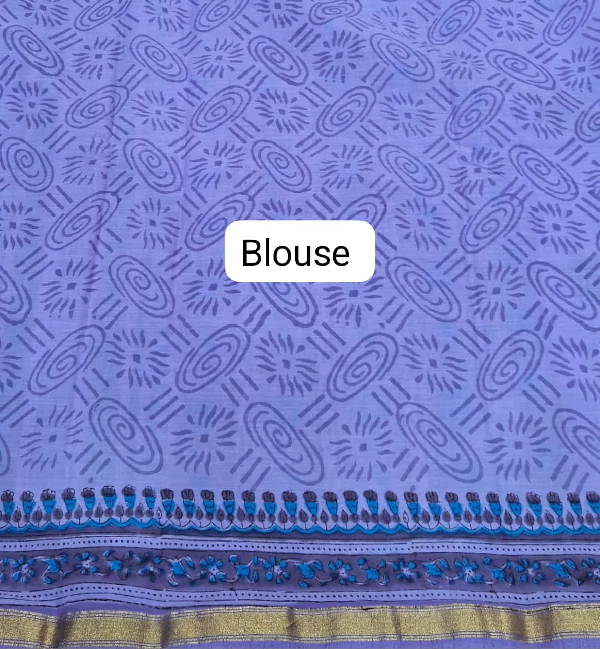 Lavender Mulmul Zari Cotton Saree Blouse