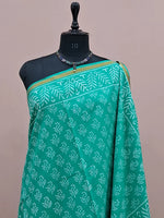 Aqua Green Mulmul Zari Cotton Saree 1